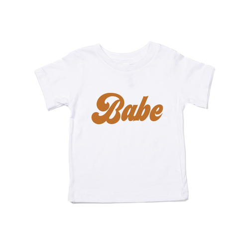 Babe (Retro, Camel) - Kids Tee (White)