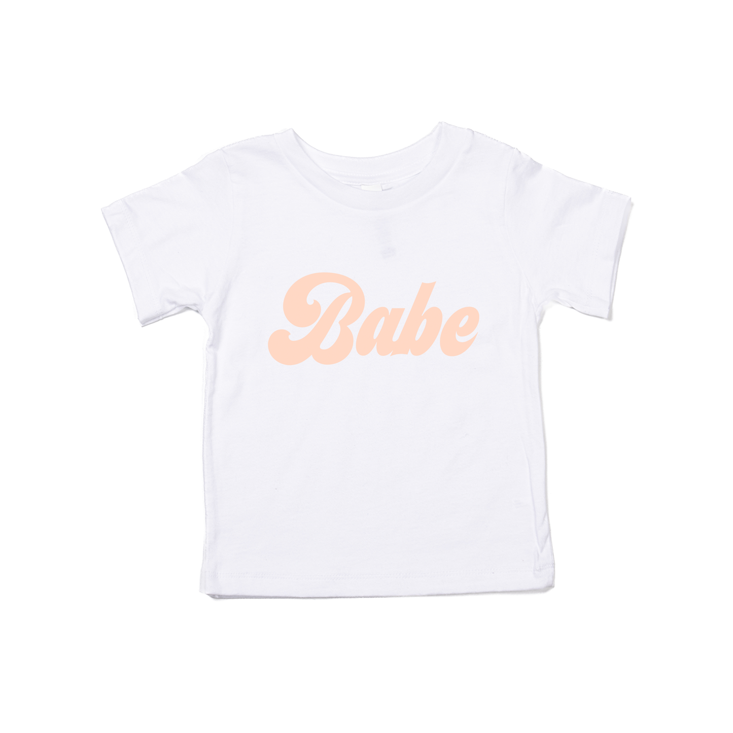 Babe (Retro, Peach) - Kids Tee (White)