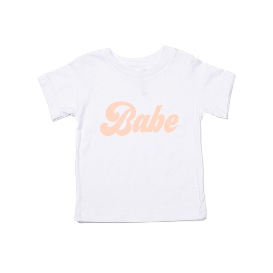 Babe (Retro, Peach) - Kids Tee (White)