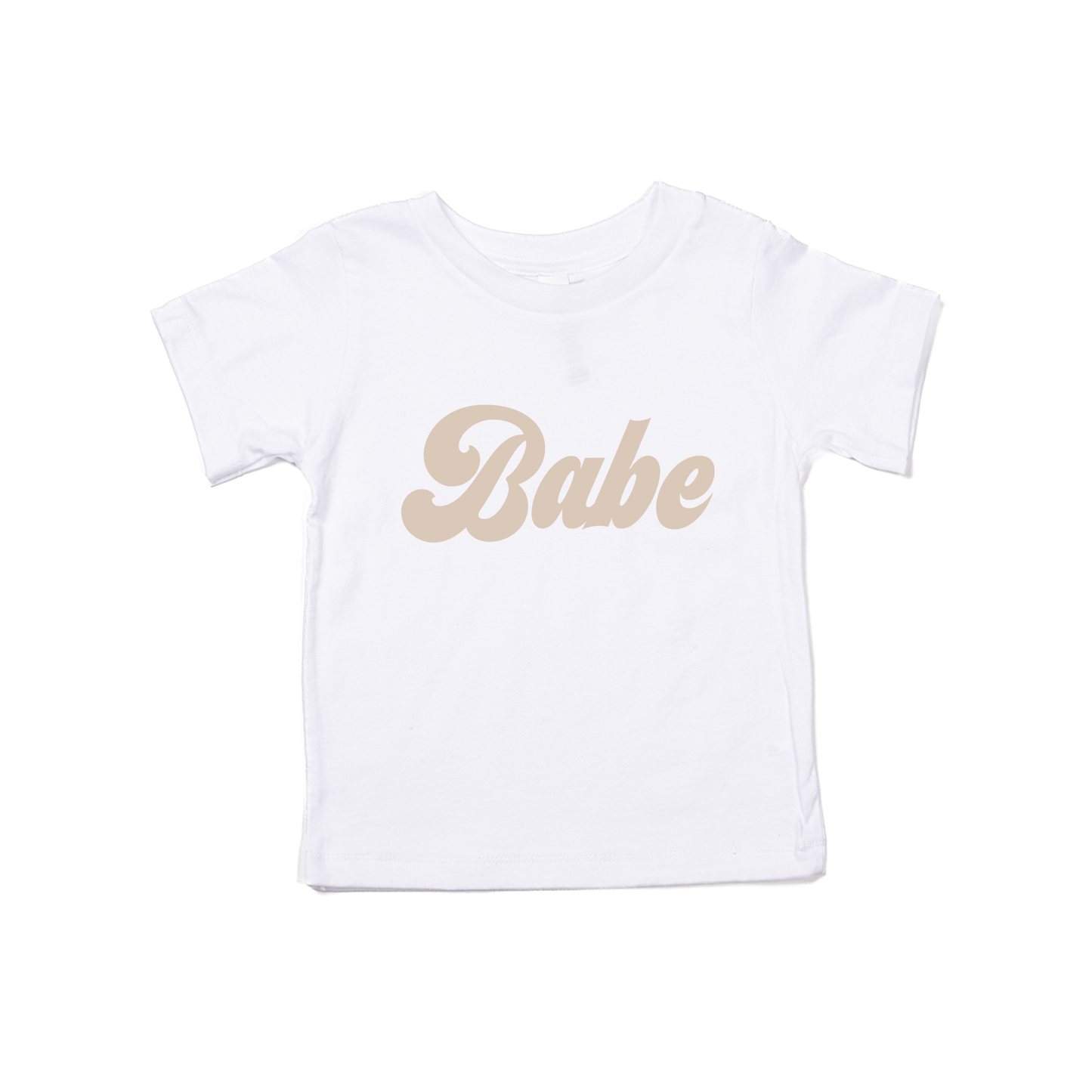 Babe (Retro, Stone) - Kids Tee (White)