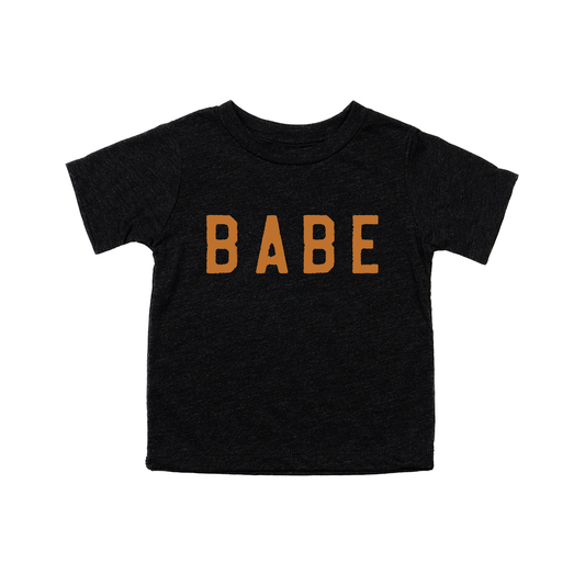 BABE (Rough, Camel) - Kids Tee (Charcoal Black)