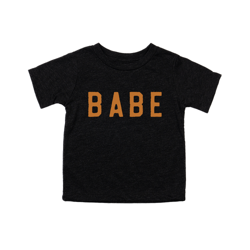 BABE (Rough, Camel) - Kids Tee (Charcoal Black)