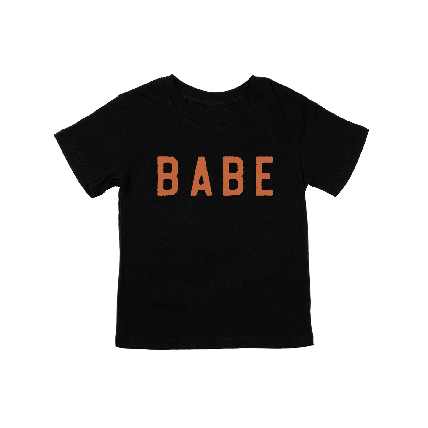 BABE (Rough, Rust) - Kids Tee (Black)