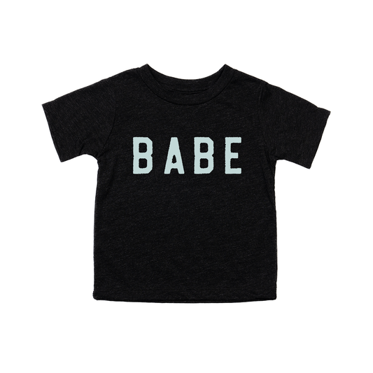 BABE (Rough, Sky) - Kids Tee (Charcoal Black)