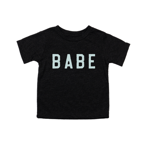 BABE (Rough, Sky) - Kids Tee (Charcoal Black)