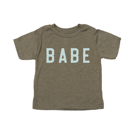 BABE (Rough, Sky) - Kids Tee (Olive)