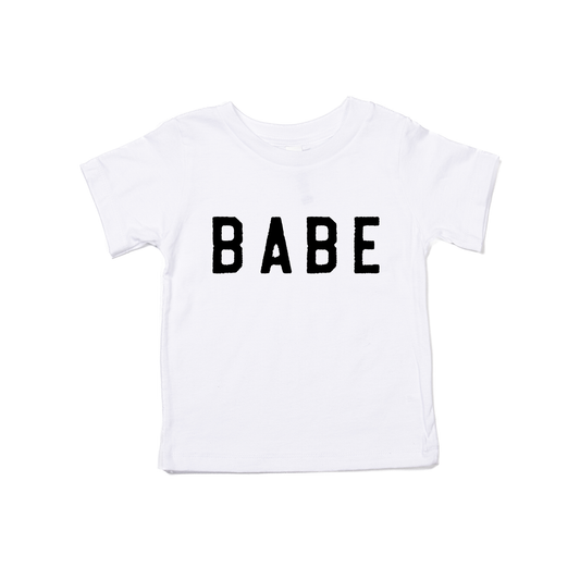 BABE (Rough, Black) - Kids Tee (White)