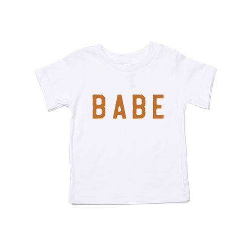 BABE (Rough, Camel) - Kids Tee (White)