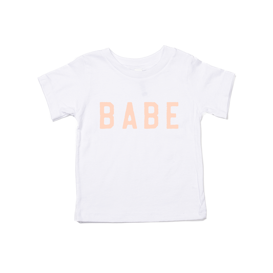 BABE (Rough, Peach) - Kids Tee (White)