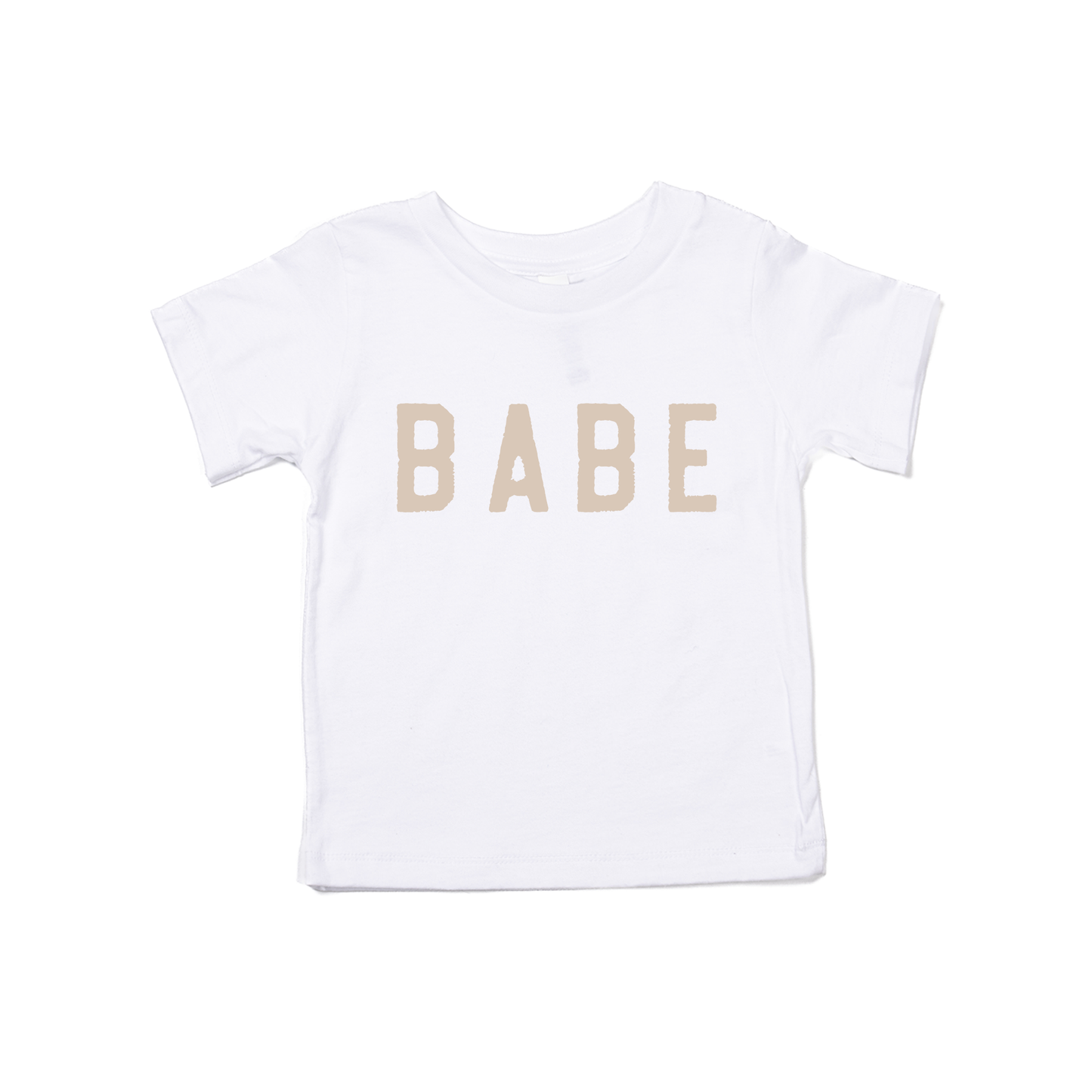 BABE (Rough, Stone) - Kids Tee (White)