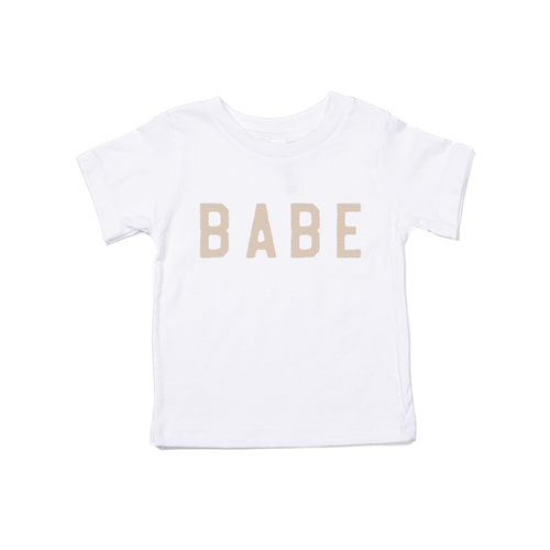 BABE (Rough, Stone) - Kids Tee (White)