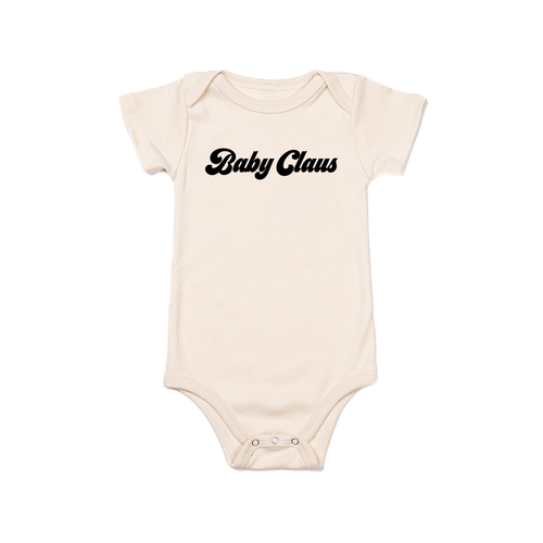 Baby Claus (Black) - Bodysuit (Natural, Short Sleeve)