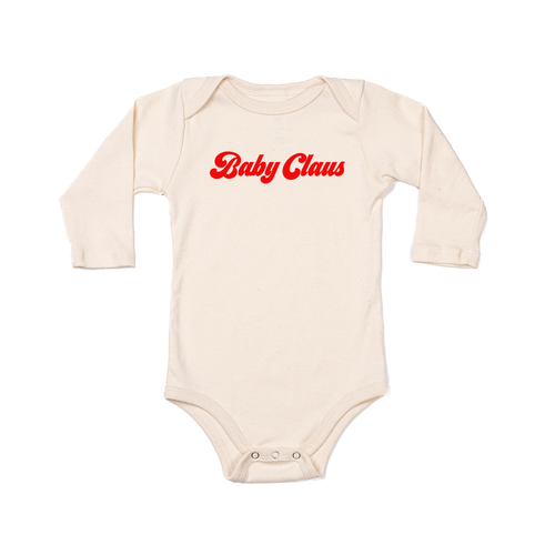 Baby Claus (Red) - Bodysuit (Natural, Long Sleeve)