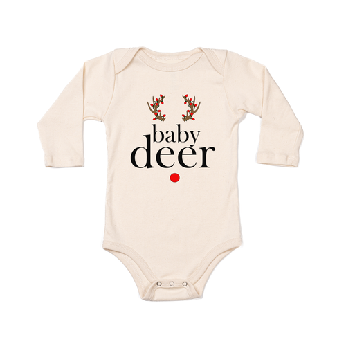 Baby Deer - Bodysuit (Natural, Long Sleeve)