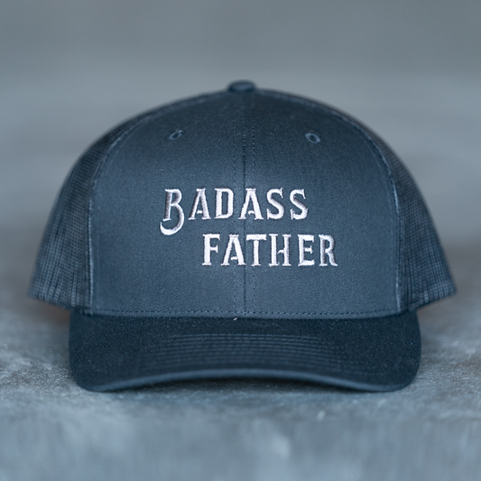 Badass Father (Gray) - Trucker Hat (Black)