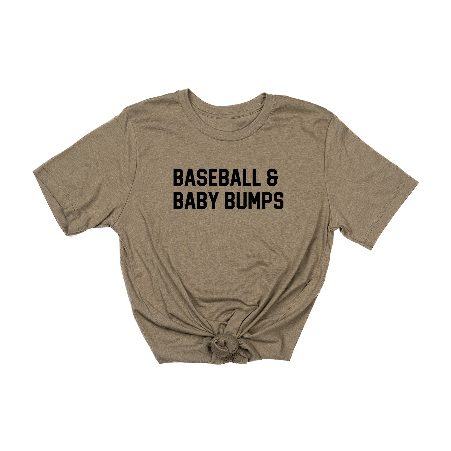 Baseball & Baby Bumps (Black) - Tee (Olive)