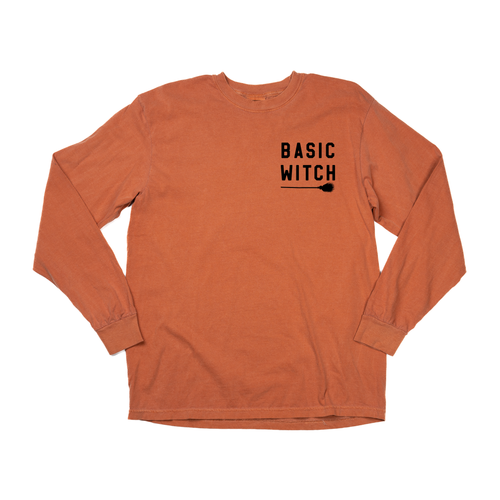 Basic Witch (Black) - Tee (Vintage Rust, Long Sleeve)