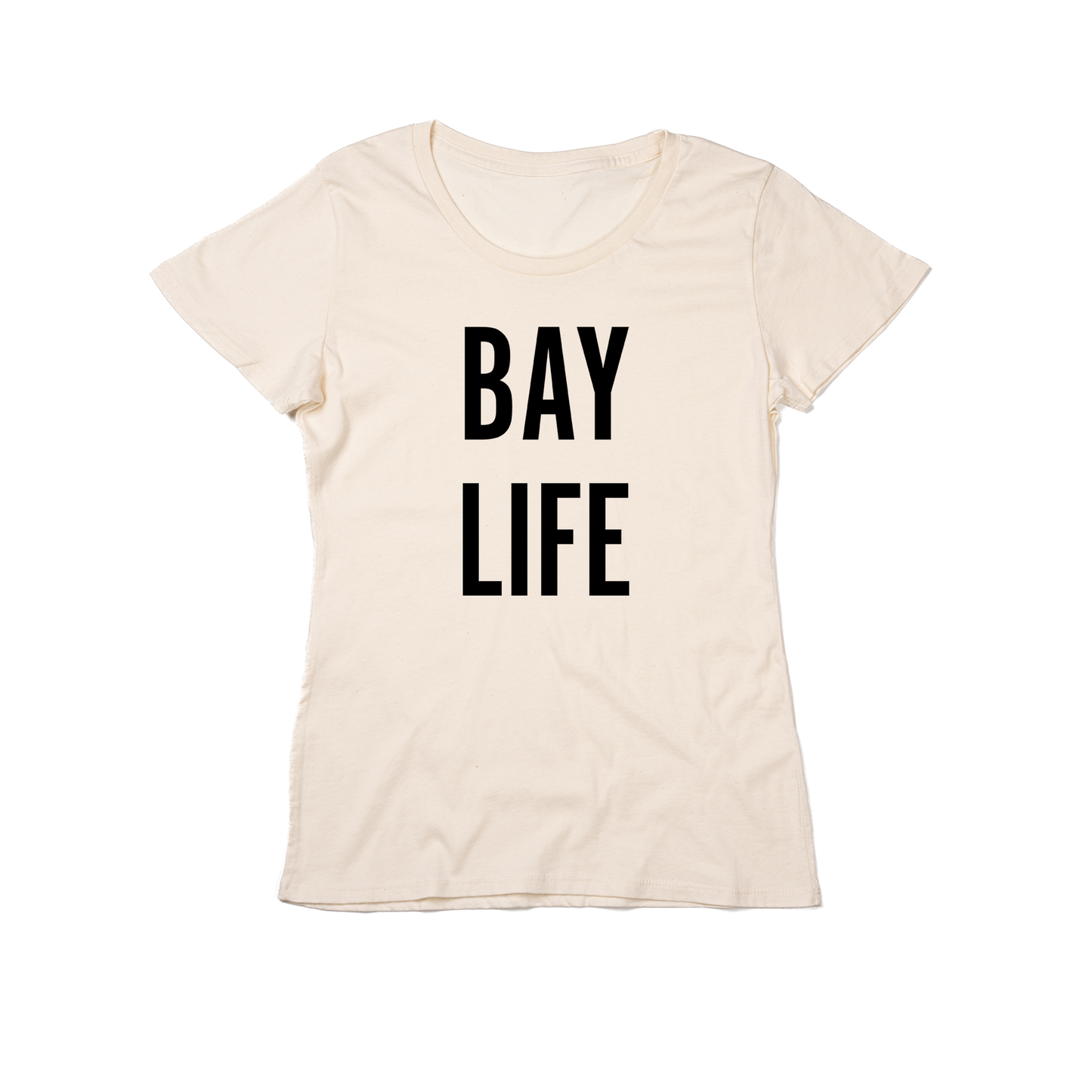 Bay Life (Black) - Women's Fitted Tee (Natural)