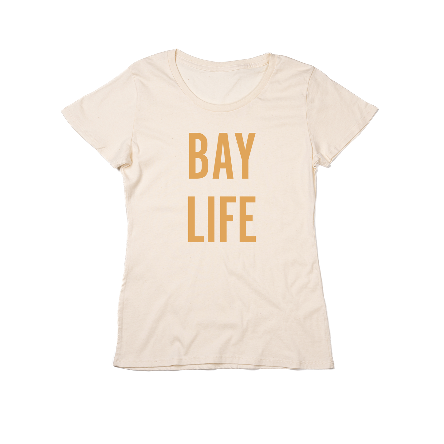 Bay Life (Mustard) - Women's Fitted Tee (Natural)