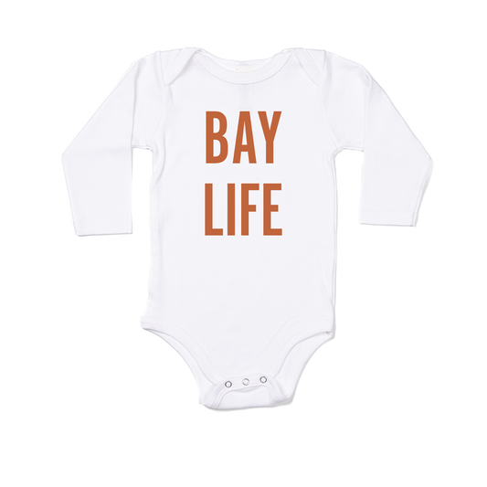 Bay Life (Rust) - Bodysuit (White, Long Sleeve)