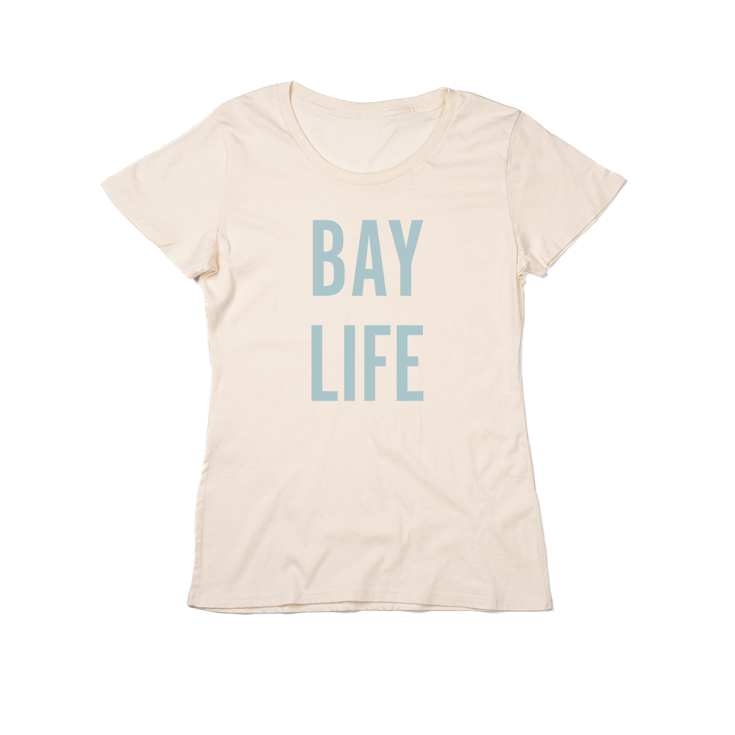 Bay Life (Sky) - Women's Fitted Tee (Natural)