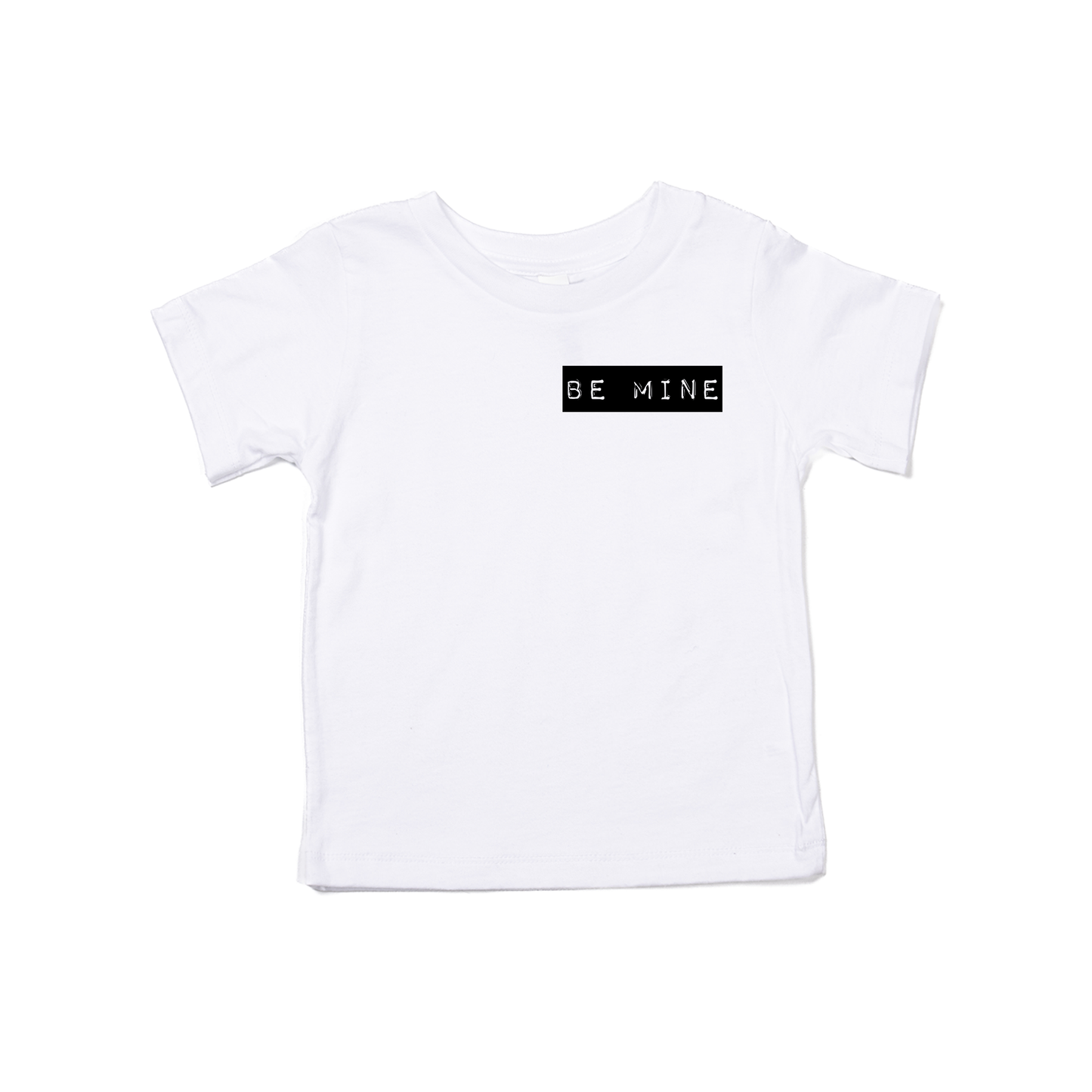 Be Mine Old School Label (Pocket) - Kids Tee (White)