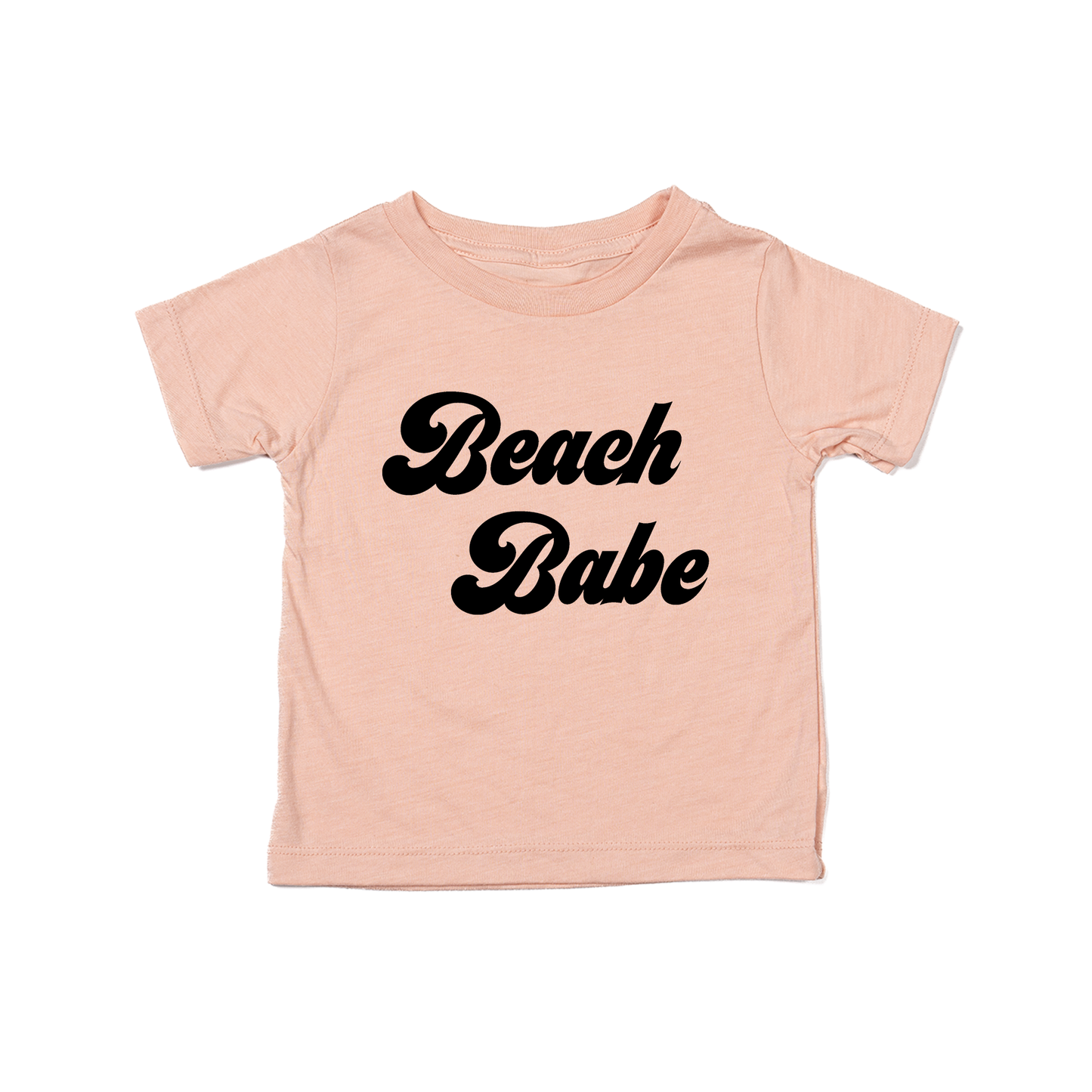 Beach Babe (Retro, Black) - Kids Tee (Peach)