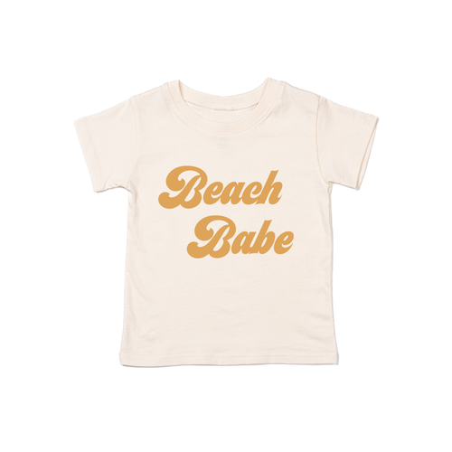 Beach Babe (Retro, Mustard) - Kids Tee (Natural)