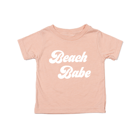 Beach Babe (Retro, White) - Kids Tee (Peach)