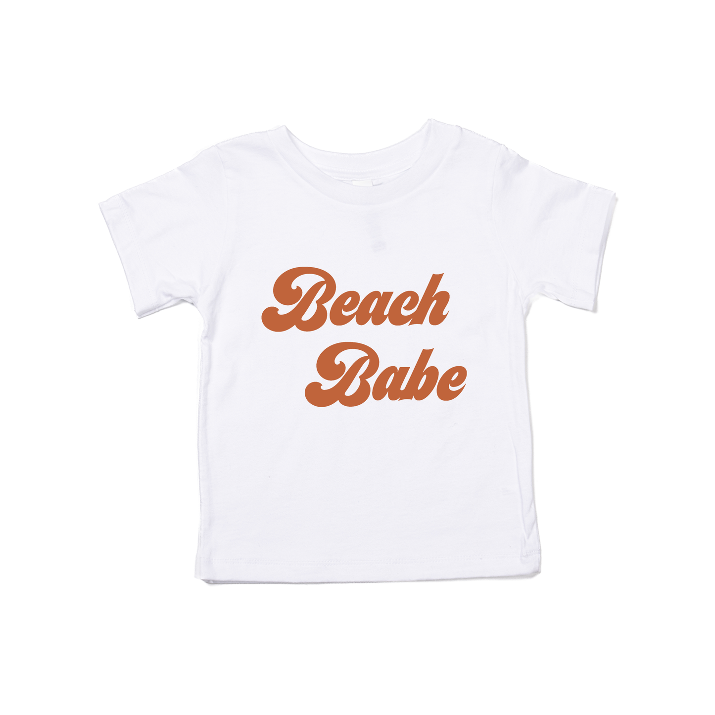 Beach Babe (Retro, Rust) - Kids Tee (White)