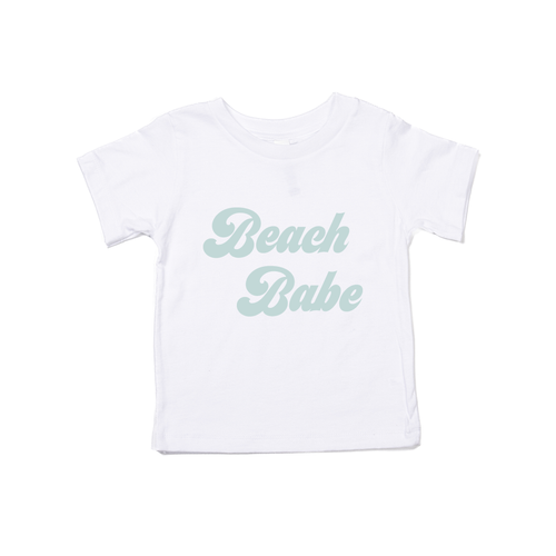 Beach Babe (Retro, Sky) - Kids Tee (White)