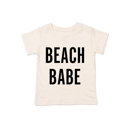 BEACH BABE (Black) - Kids Tee (Natural)