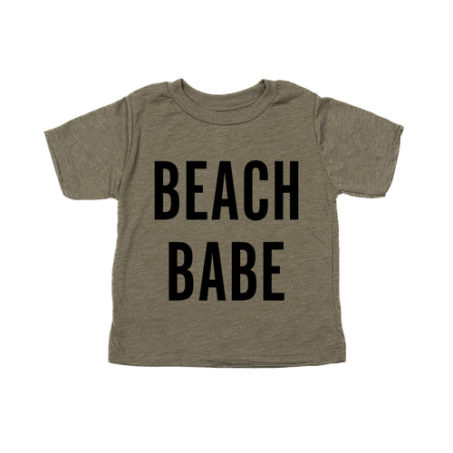 BEACH BABE (Black) - Kids Tee (Olive)
