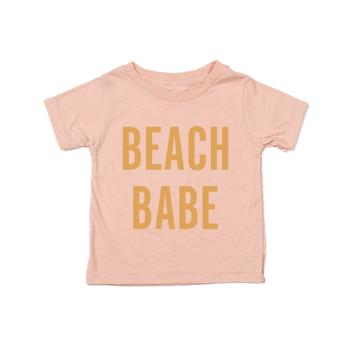 BEACH BABE (Mustard) - Kids Tee (Peach)