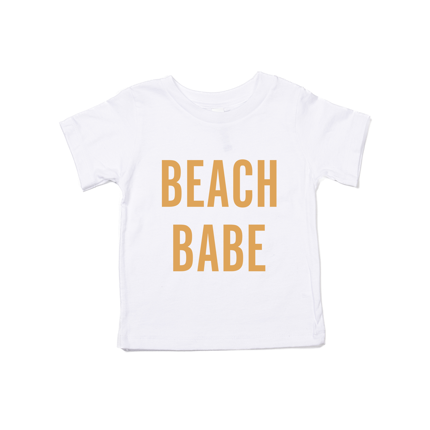BEACH BABE (Mustard) - Kids Tee (White)