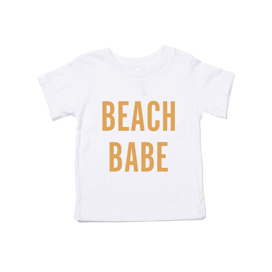 BEACH BABE (Mustard) - Kids Tee (White)