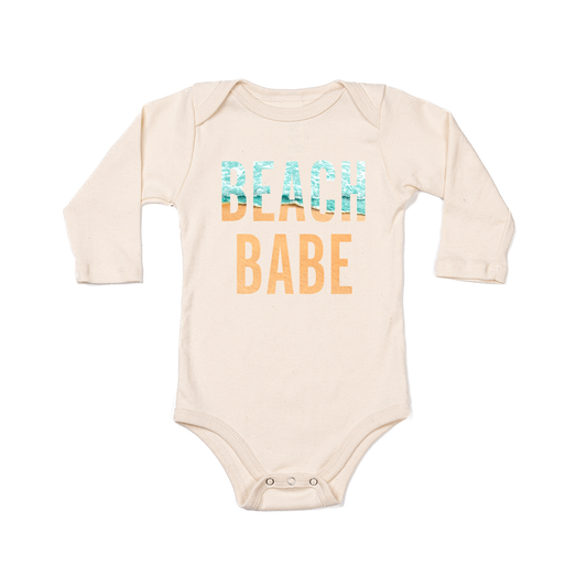 Beach Babe Wave - Bodysuit (Natural, Long Sleeve)