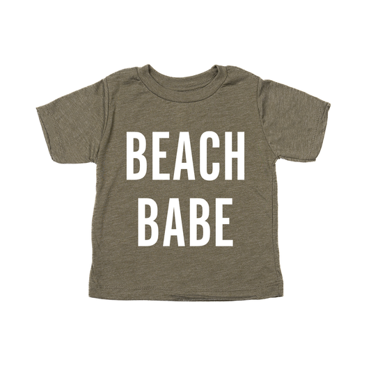 BEACH BABE (White) - Kids Tee (Olive)