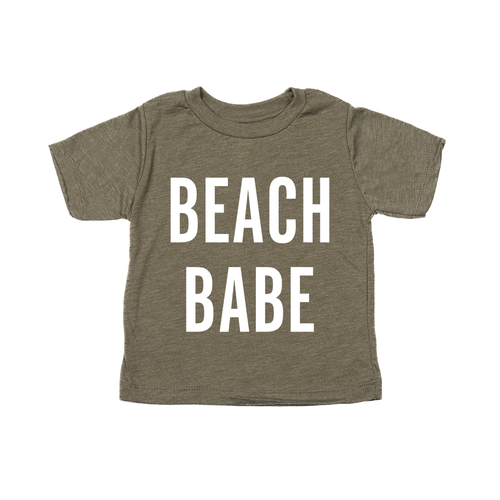 BEACH BABE (White) - Kids Tee (Olive)