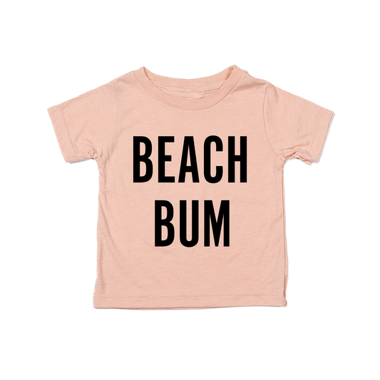 BEACH BUM (Black) - Kids Tee (Peach)