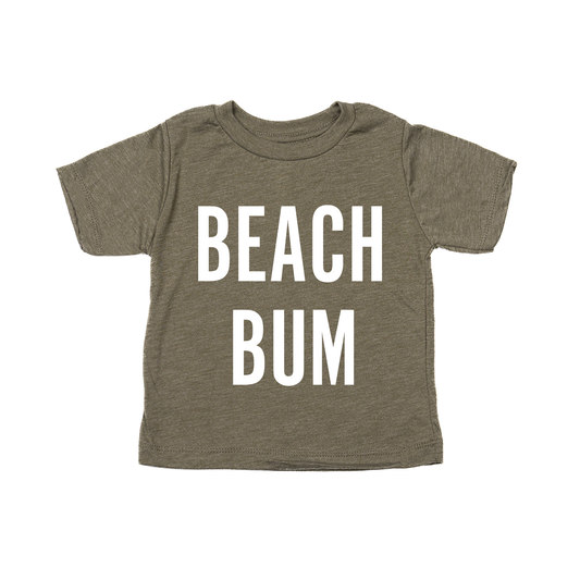 BEACH BUM (White) - Kids Tee (Olive)