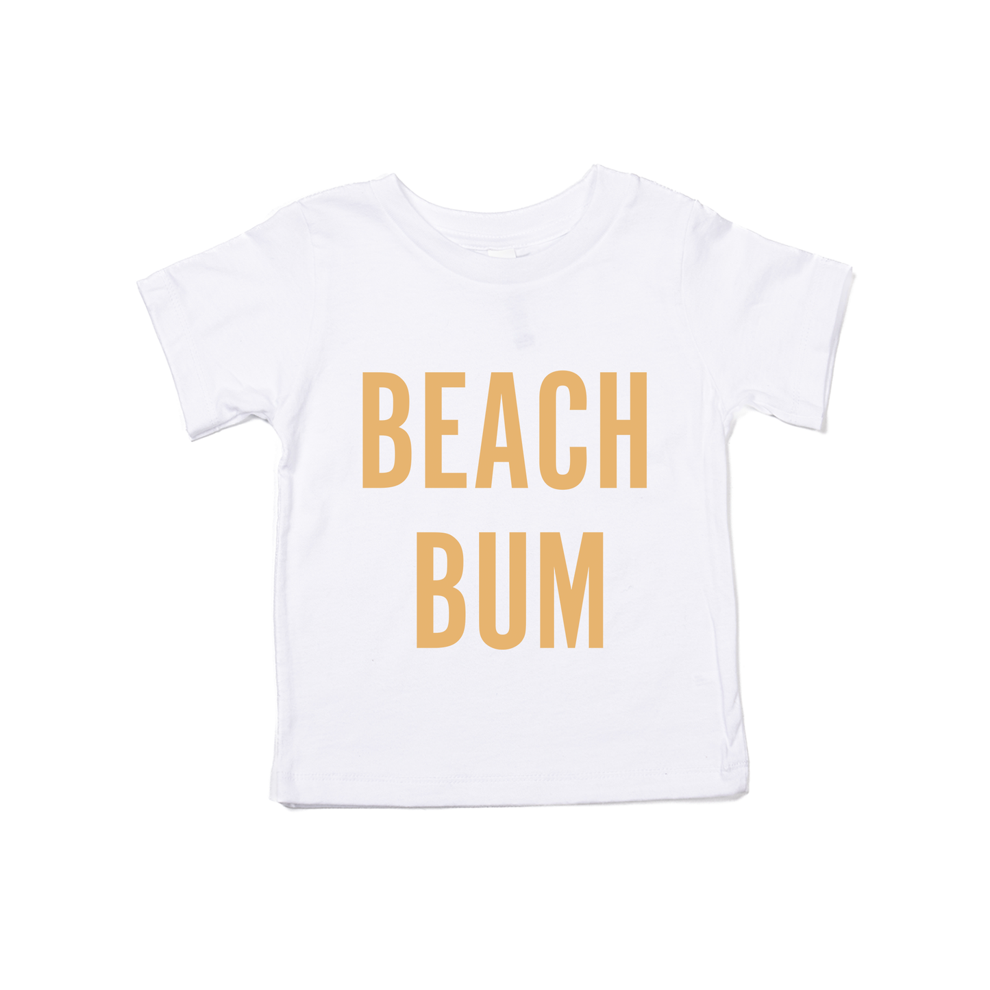 BEACH BUM (Mustard) - Kids Tee (White)