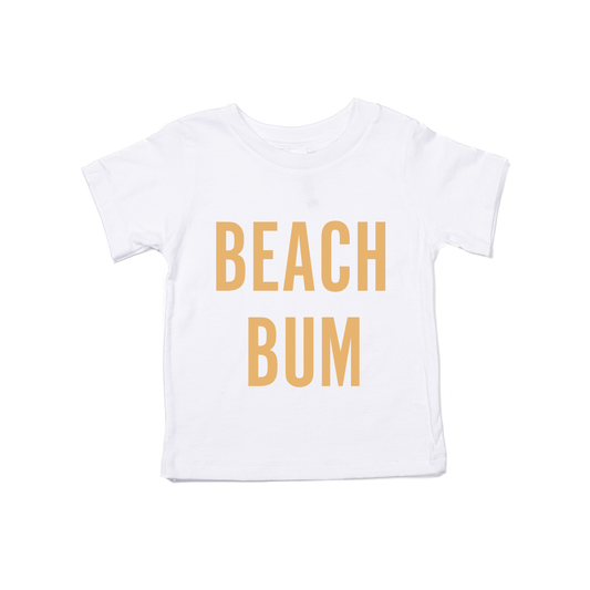 BEACH BUM (Mustard) - Kids Tee (White)