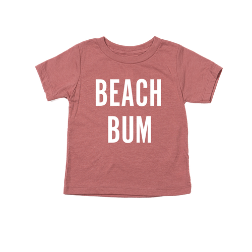 BEACH BUM (White) - Kids Tee (Mauve)