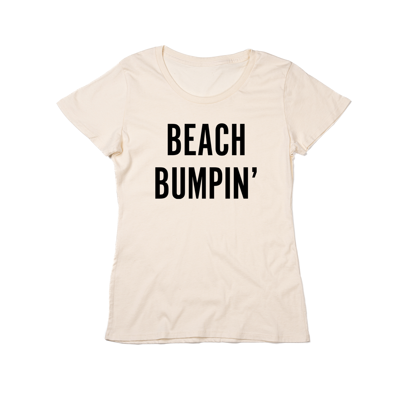Beach Bumpin' (Black) - Women's Fitted Tee (Natural)