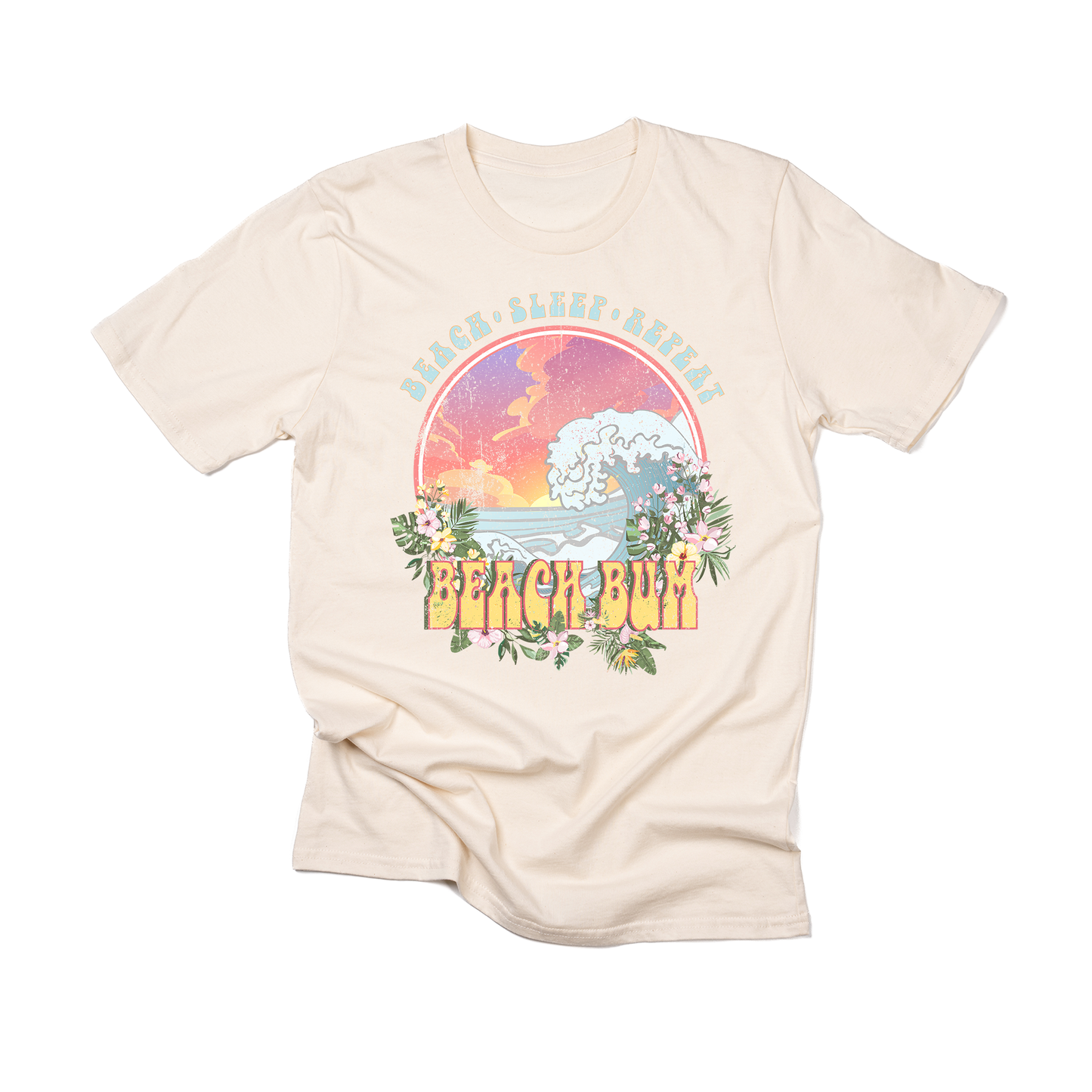 Beach Sleep Repeat Beach Bum - Tee (Vintage Natural, Short Sleeve)