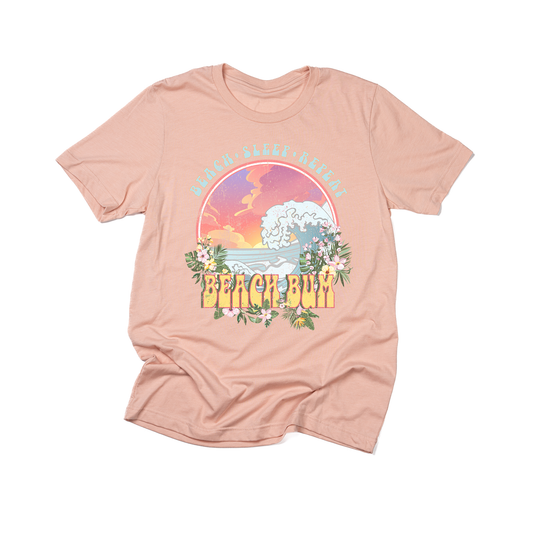 Beach Sleep Repeat Beach Bum - Tee (Peach)