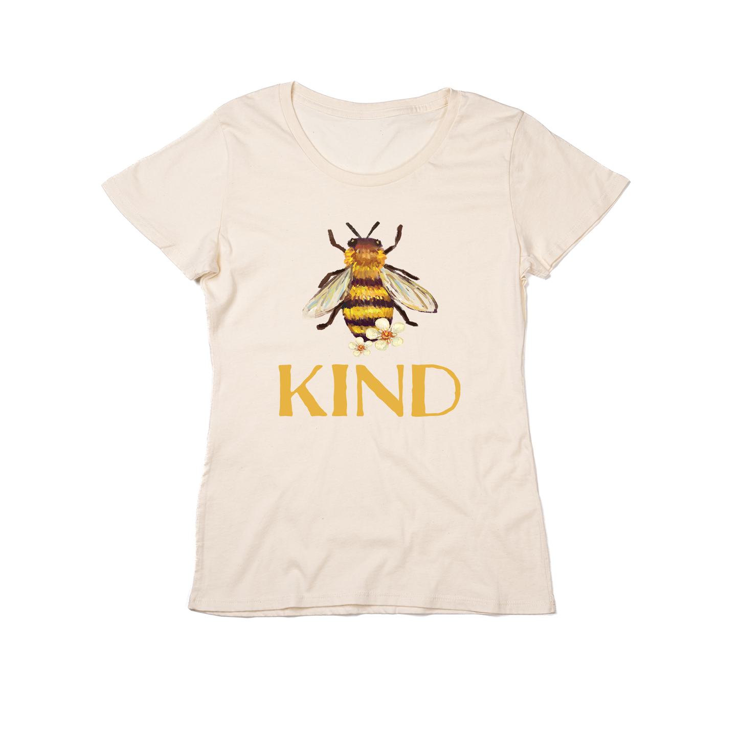 Bee Kind (Across Front) - Women's Fitted Tee (Natural)