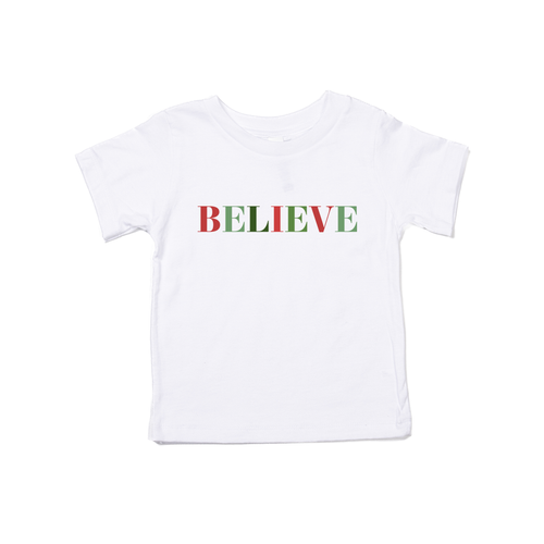 Believe (Multi Color) - Kids Tee (White)