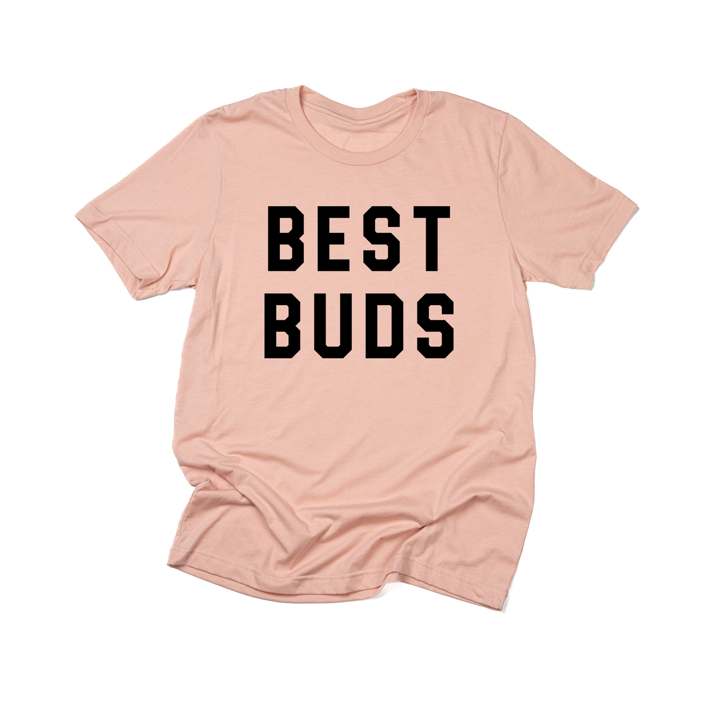 Best Buds (Across Front, Black) - Tee (Peach)